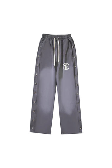 Studios new side button logo casual sports pants gray