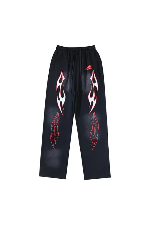 Studios flame casual sports pants black
