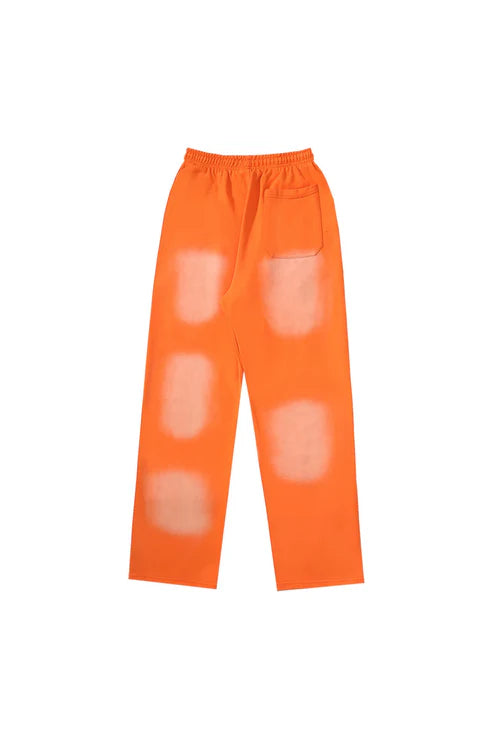 Studios flame and logo casual sports pants orange