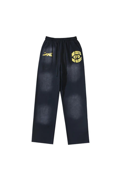 Studios logo washed casual sports pants black