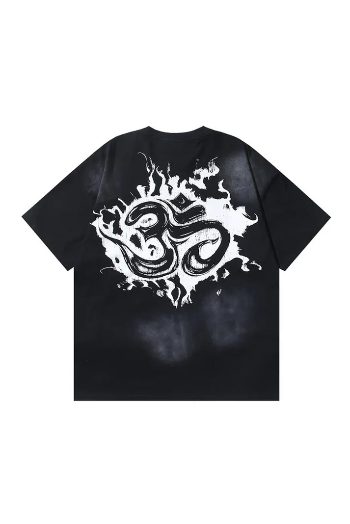 Dark Series: Inner Peace Printed Black T-shirt