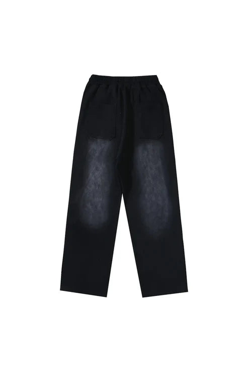 Studios new side button logo casual sports pants black