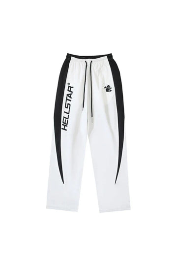 Studios Embroidered Splicing Logo Sports Pants White